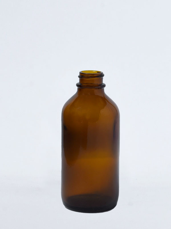 120ML - 4 Oz Amber Glass Boston Bottle